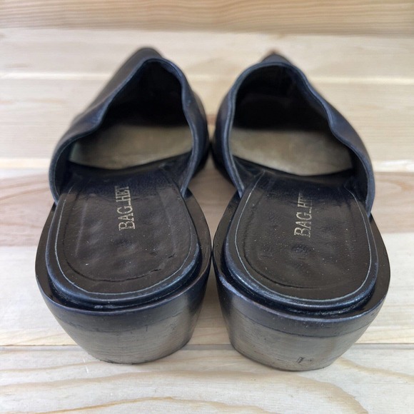 Bag Het Womens Shoes 7.5 8 EU 38 Black Leather Mules Pointy ToesMade in Italy - Picture 15 of 15